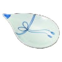 小皿 結び青ナス型皿（中）【有田焼】 [3個入] wis-c-7-74　若泉漆器（直送品）