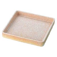 角皿 ＡＢＳ角肉皿　赤志野　１４．５ｃｍ角［エンボス加工］ [3個入] wis-m-18-74　若泉漆器（直送品）