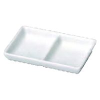 薬味2品皿 いぶし釉２点珍味　粉引 [6個入] wis-m-23-93　若泉漆器（直送品）