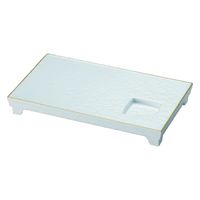 盛器 ９．２寸長角足付盛器　白アクア渕金底白塗 [2個入] wis-m-24-12　若泉漆器（直送品）