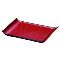 盛器 アールトレー　朱金刷毛目渕黒 [2個入] wis-m-24-96　若泉漆器（直送品）