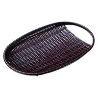 篭 小判片空きかご　溜底黒塗 [3個入] wis-m-30-22　若泉漆器（直送品）