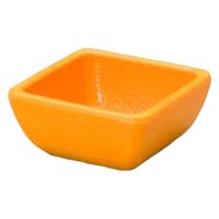 珍味 いぶし釉角　珍味入れ　イエロー [10個入] wis-m-32-15　若泉漆器（直送品）