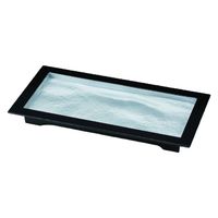 若泉漆器 長皿 尺1寸布目つば付高台盛皿