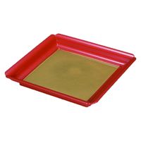 角皿 ８寸若狭皿　朱内金パール [2個入] wis-m-33-56　若泉漆器（直送品）