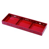 盛器 尺２寸長手透かし盛器　赤茶刷毛目 [1個入] wis-m-34-54　若泉漆器（直送品）