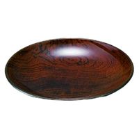 洋食器小皿 １２φスリム丸皿　ケヤキ木目裏黒 [3個入] wis-m-34-64　若泉漆器（直送品）