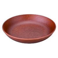 洋食器中皿 木目玉渕丸皿　１８φ　ライトブラウン [3個入] wis-m-38-16　若泉漆器（直送品）