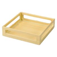 盛器 ７寸角透かし盛器　白木木目塗 [2個入] wis-m-38-64　若泉漆器（直送品）