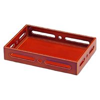 盛器 ７．５寸長手透かし盛器　漆調春慶底黒塗 [1個入] wis-m-39-27　若泉漆器（直送品）