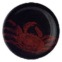 中皿 寿司皿　梨地カニ [6個入] wis-o-4-52　若泉漆器（直送品）