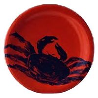 中皿 寿司皿　朱カニ [6個入] wis-o-4-51　若泉漆器（直送品）