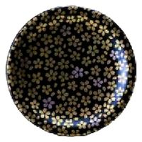 中皿 寿司皿　黒に桜（輪島塗風） [5個入] wis-o-75-1　若泉漆器（直送品）