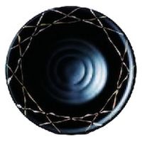 中皿 ロクロ寿司皿　黒クロスライン（水切り付） [7個入] wis-o-7-76　若泉漆器（直送品）