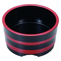 桶 ６寸うどん桶　黒帯朱内黒 [2個入] wis-s-11-3　若泉漆器（直送品）