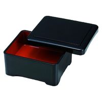 松花堂 象足丼重　黒内朱塗 [3個入] wis-u-1-75　若泉漆器（直送品）