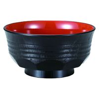 椀 ５寸田吾作丼椀　黒内朱 [3個入] wis-w-14-89　若泉漆器（直送品）