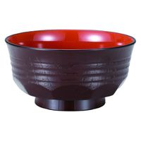 椀 ５寸田吾作丼椀　新溜内朱 [3個入] wis-w-14-90　若泉漆器（直送品）