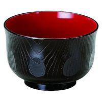 汁椀 ひさご彫込汁椀　黒内朱 [5個入] wis-w-14-98　若泉漆器（直送品）