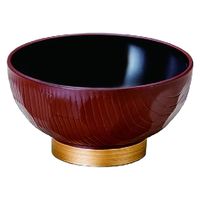 汁椀 ４寸荒亀甲汁椀　吟朱つば金 [5個入] wis-w-15-7　若泉漆器（直送品）