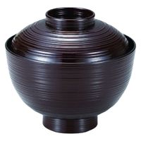 汁椀 ３．８寸小丸刷毛目椀　新溜 [3個入] wis-w-16-63　若泉漆器（直送品）