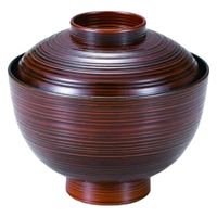 汁椀 ３．８寸小丸刷毛目椀　栃 [2個入] wis-w-16-64　若泉漆器（直送品）