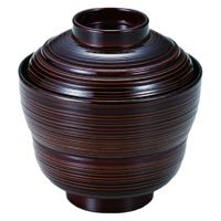 汁椀 まゆ型乱筋小吸椀　溜春慶 [2個入] wis-w-16-82　若泉漆器（直送品）