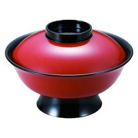 煮物椀 ６寸低型大名椀　朱つば黒 [2個入] wis-w-16-90　若泉漆器（直送品）