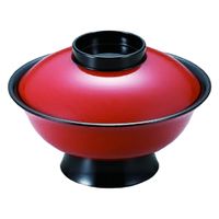 煮物椀 ５．５寸低型大名椀　朱つば黒 [2個入] wis-w-16-89　若泉漆器（直送品）