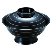 煮物椀 ５．５寸低型大名椀　黒ライン [2個入] wis-w-16-92　若泉漆器（直送品）
