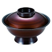 煮物椀 ５．５寸低型大名椀　茶金刷毛目 [1個入] wis-w-17-17　若泉漆器（直送品）