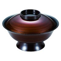 煮物椀 ６寸低型大名椀　茶金刷毛目 [1個入] wis-w-17-18　若泉漆器（直送品）