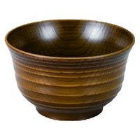 汁椀 ４．５寸千段木目椀　総栃刷毛目 [2個入] wis-w-17-28　若泉漆器（直送品）