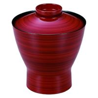 汁椀 ２．６寸杵型小吸椀　赤茶刷毛目 [2個入] wis-w-17-44　若泉漆器（直送品）