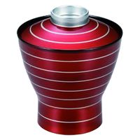 汁椀 ２．６寸杵型小吸椀　ワインレッド銀ライン [2個入] wis-w-17-47　若泉漆器（直送品）