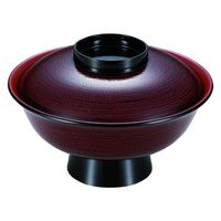 椀 ８寸大名型丼椀　溜刷毛目内朱塗　[1個入] wis-w-17-54　若泉漆器（直送品）