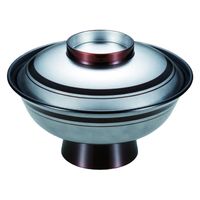 椀 ８寸大名型丼椀　高銀溜ライン　[1個入] wis-w-17-55　若泉漆器（直送品）