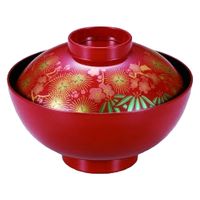 汁椀 ４寸平仙才椀　朱松竹梅 [2個入] wis-w-17-73　若泉漆器（直送品）