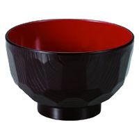 汁椀 ３．６寸亀甲汁椀　新溜 [10個入] wis-w-17-79　若泉漆器（直送品）