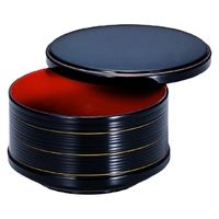 飯器 ３．６寸かぶせ切立飯器　黒金線内朱 [2個入] wis-w-1-94a　若泉漆器（直送品）