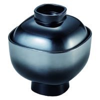 汁椀 ３寸角椀　黒かすみ [2個入] wis-w-19-66　若泉漆器（直送品）