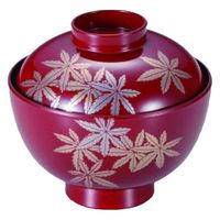 越前椀　赤　金銀紅葉 [1個入] wis-w-19-79　若泉漆器（直送品）