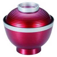 汁椀 ３．６寸高千筋吸椀　ワイン帯銀 [2個入] wis-w-19-84　若泉漆器（直送品）