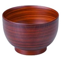 汁椀 姫木目汁椀　茶刷毛目 [3個入] wis-w-20-2　若泉漆器（直送品）