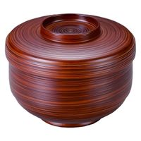 飯器 乱彫飯器　茶木目内黒塗 [2個入] wis-w-20-36　若泉漆器（直送品）