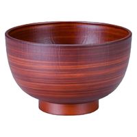 汁椀 ４寸木目汁椀　茶刷毛目 [3個入] wis-w-20-5　若泉漆器（直送品）