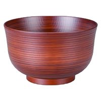 椀 千筋木彫丼　茶刷毛目 [3個入] wis-w-20-6　若泉漆器（直送品）