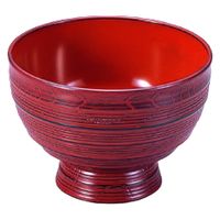 椀 ＡＢＳロクロ目丼　根来内朱 [2個入] wis-w-3-88a　若泉漆器（直送品）