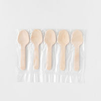 アサヒグリーン カトラリー　木製スプーン85 透明5連袋　10000枚(100枚×100) 10055000（直送品）