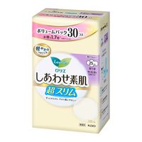 ナプキン 特に多い昼用 羽つき 25cm ロリエ しあわせ素肌 大容量 通気超スリム 1個（30枚） 花王